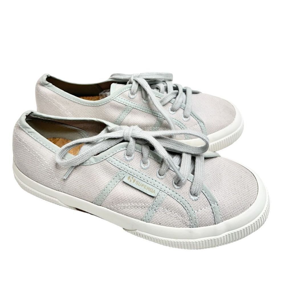 Surperga Sneakers Womens Size 6 Light Green Canvas Lace Up Shoes